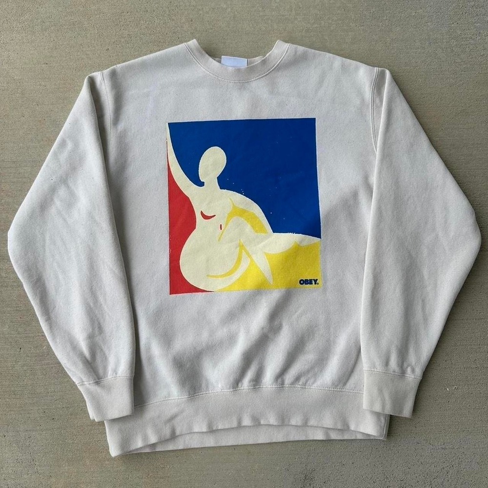 Vintage Y2K Obey Skateboarding Graphic Sweatshirt Size Small